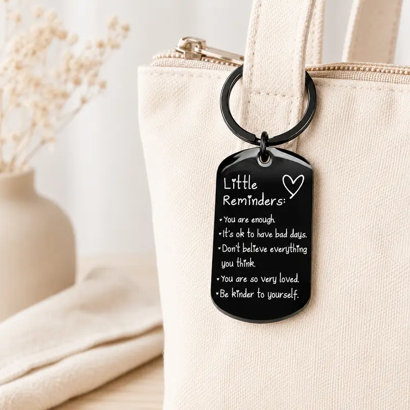 Engraved Inspirational Stainless Steel Keychain