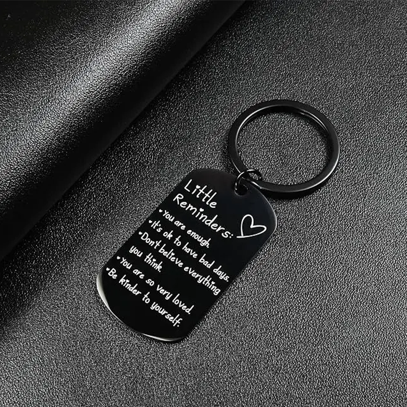 Engraved Inspirational Stainless Steel Keychain