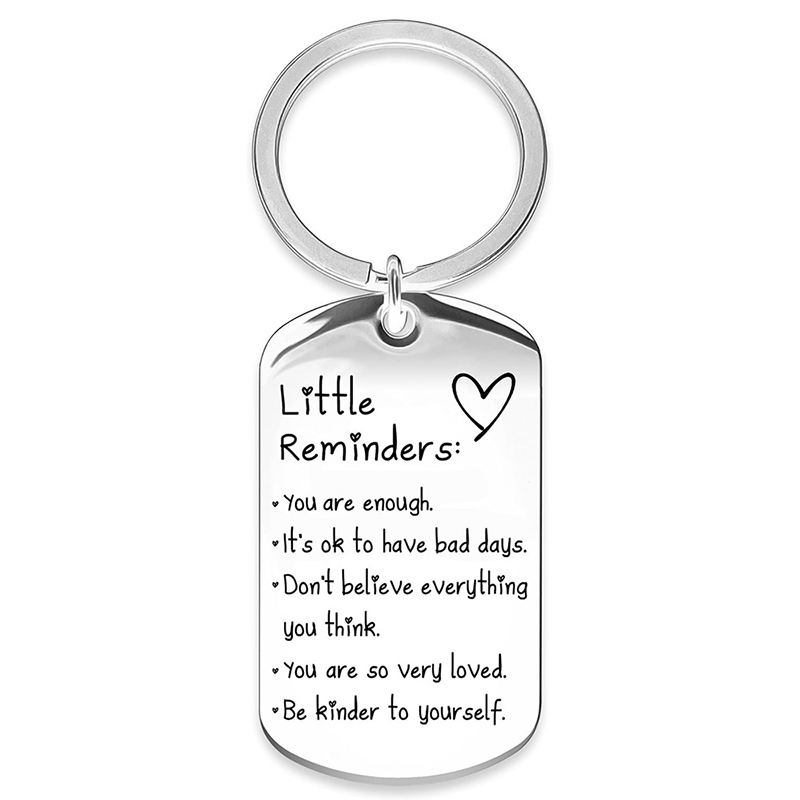 Engraved Inspirational Stainless Steel Keychain