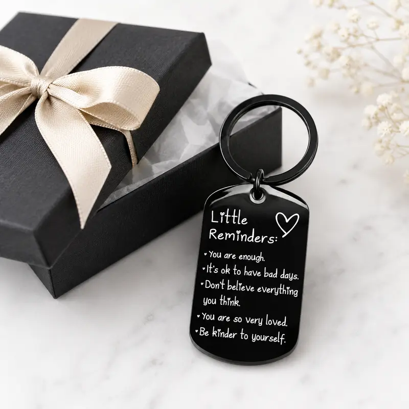 Engraved Inspirational Stainless Steel Keychain
