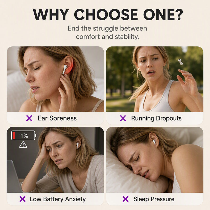 🎧 2-in-1 Wireless Earbuds with Digital Display – Open-Ear Sports Clips & Mini Sleep Earbuds