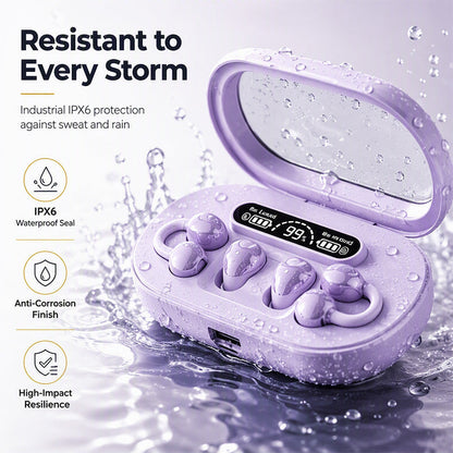 🎧 2-in-1 Wireless Earbuds with Digital Display – Open-Ear Sports Clips & Mini Sleep Earbuds
