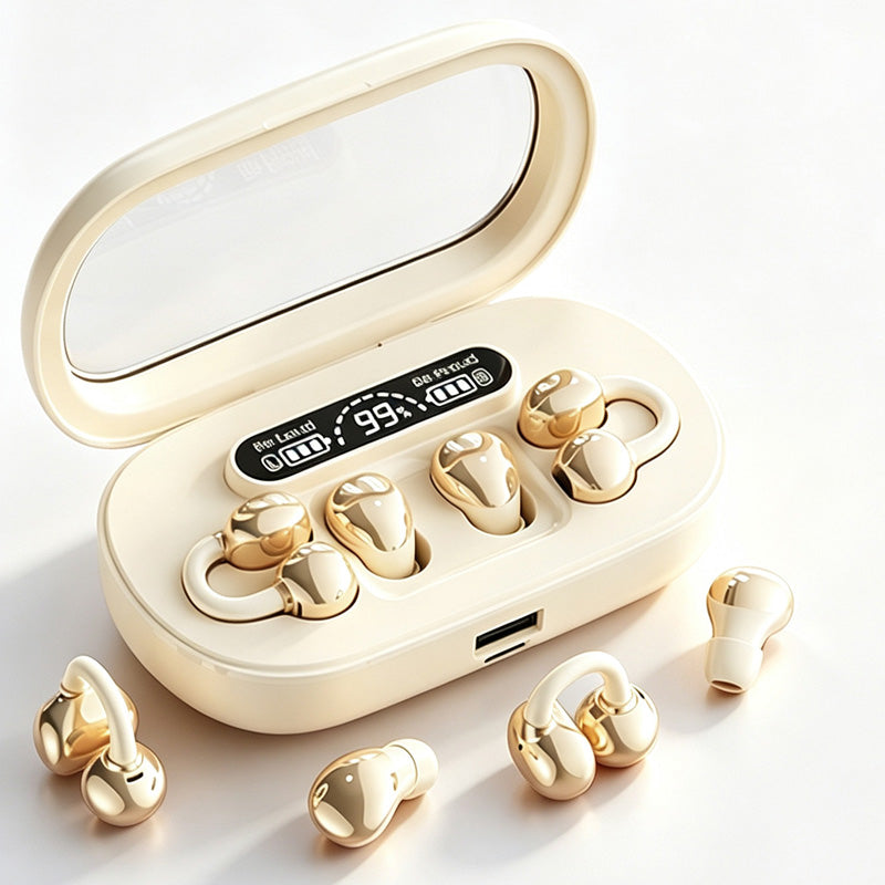 🎧 2-in-1 Wireless Earbuds with Digital Display – Open-Ear Sports Clips & Mini Sleep Earbuds