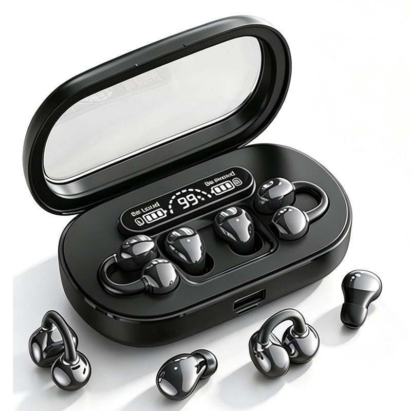 🎧 2-in-1 Wireless Earbuds with Digital Display – Open-Ear Sports Clips & Mini Sleep Earbuds