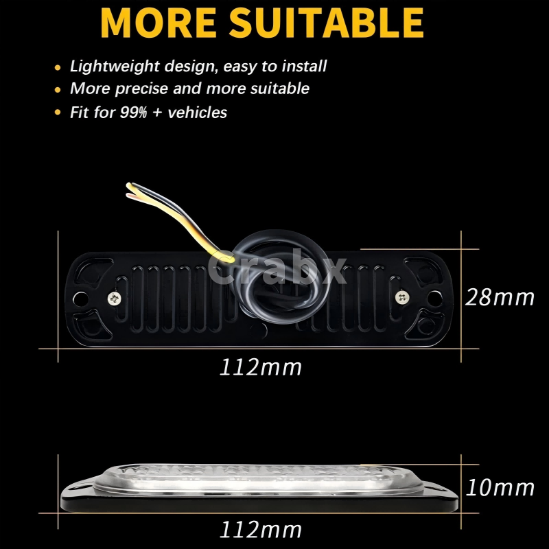 Waterproof Steady & Strobe LED Light for Trucks & Motorcycles