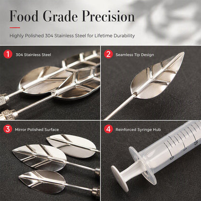 🎂50% OFF NOW! Professional 3D Jelly Art Kit‑ 304 Stainless Steel 10‑Piece Floral Gelatin Art Tools with Syringe, DIY 3D Flower Jelly Cake Decorating Set for Pastry & Baking Lovers