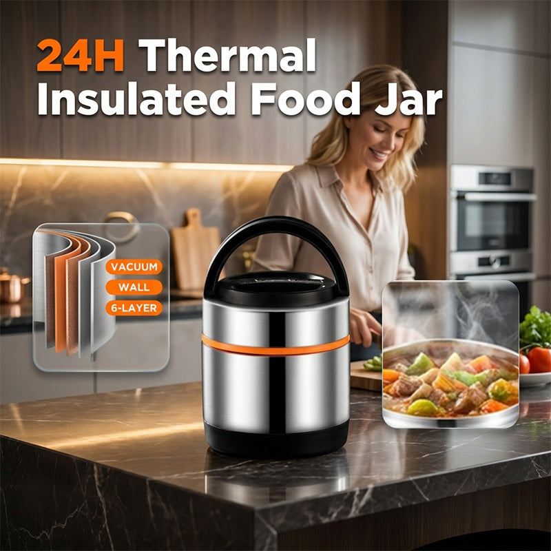 🍱 Multi-Layer Stainless Steel Insulated Food Jar – 1.2L Thermal Lunch Container with Separate Compartments