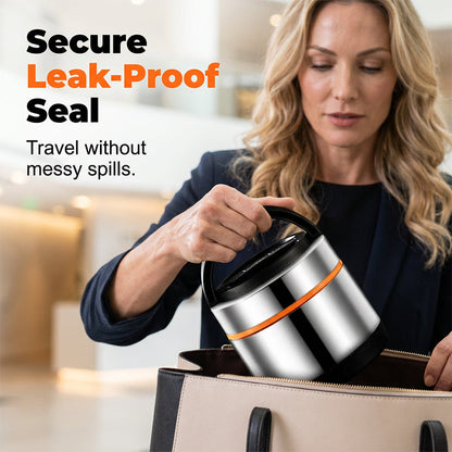 🍱 Multi-Layer Stainless Steel Insulated Food Jar – 1.2L Thermal Lunch Container with Separate Compartments