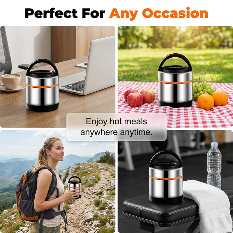 🍱 Multi-Layer Stainless Steel Insulated Food Jar – 1.2L Thermal Lunch Container with Separate Compartments