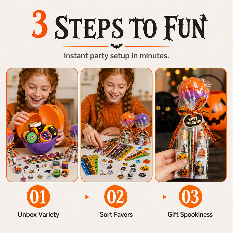Halloween Party Toy & Stationery Assortment Set