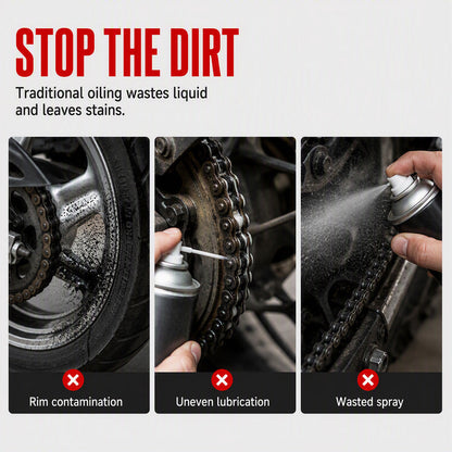 ❄️Summerfresh 50% OFF!🏍️Motorcycle Chain Lube Applicator – 4-Way Precision Spray Guide
