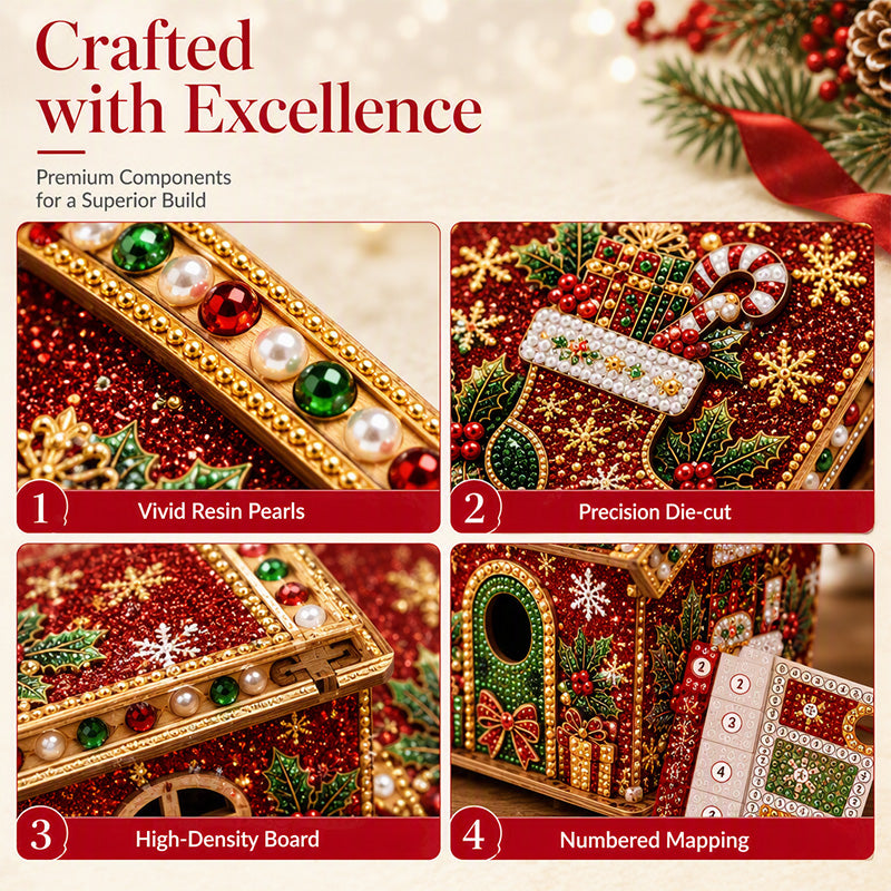 🎄✨ DIY 3D Pearl Christmas Art Kit – Handmade Festive Decoration with 6 Holiday Designs