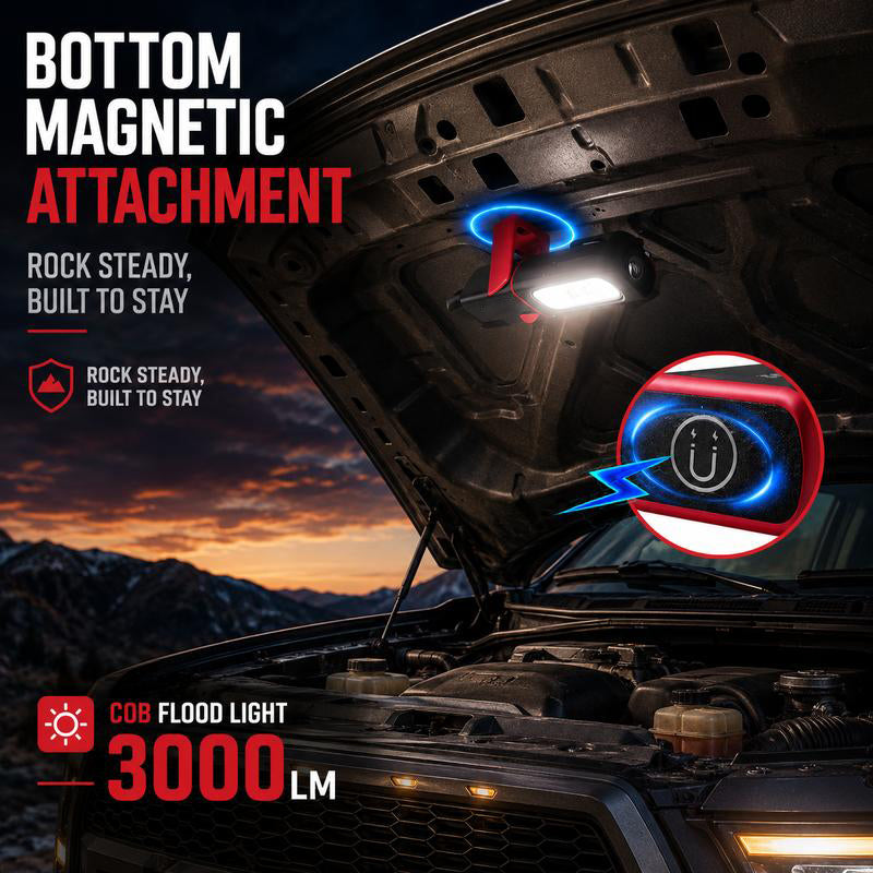 🔦 350LM Magnetic Work Light – 360° Rotating Rechargeable LED