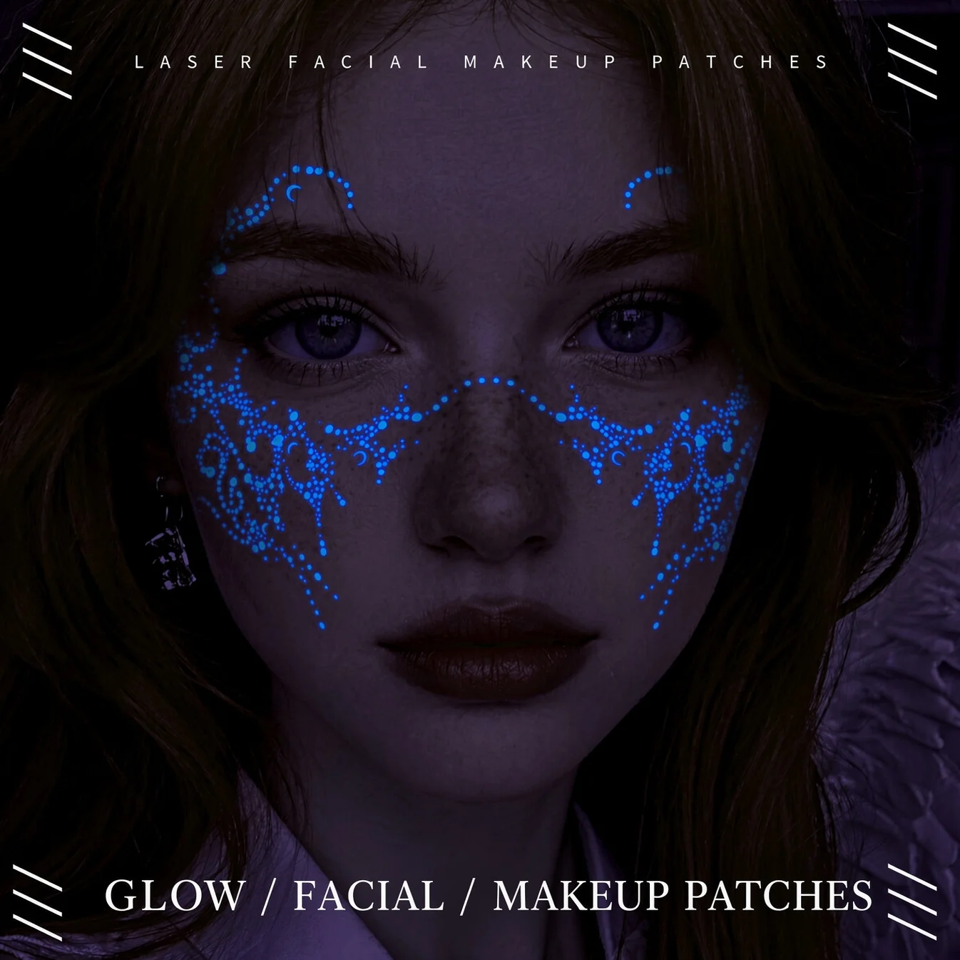 Halloween Luminous Face Tattoo Stickers