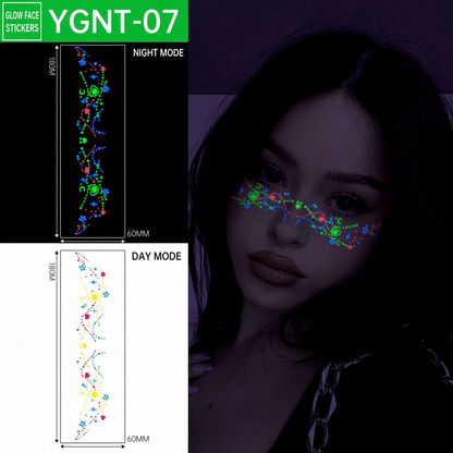 Halloween Luminous Face Tattoo Stickers