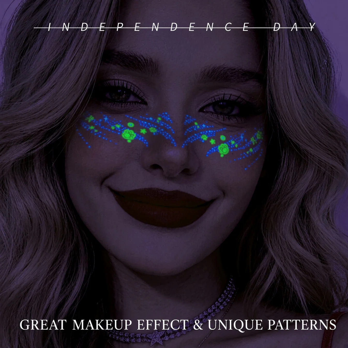 Halloween Luminous Face Tattoo Stickers