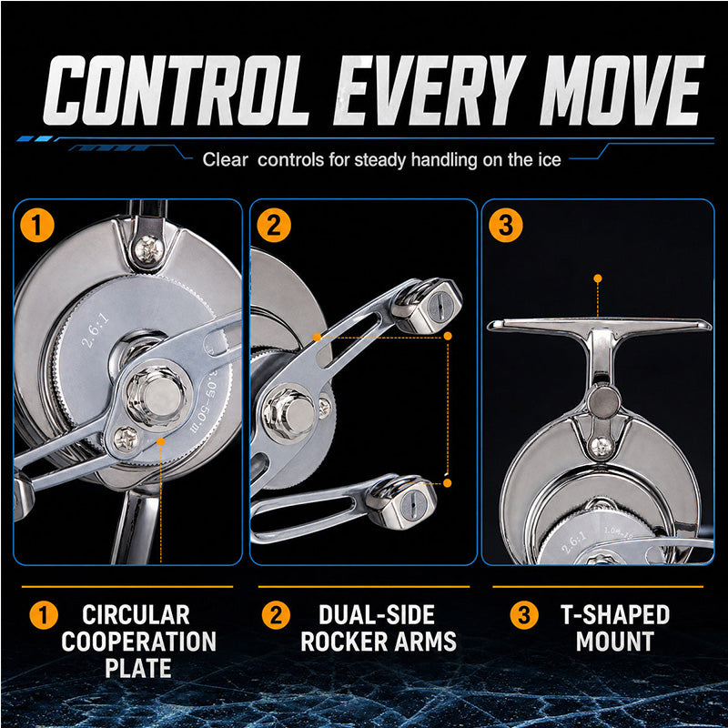 Lightweight Metal Fishing Reel with Dual Rocker Arms