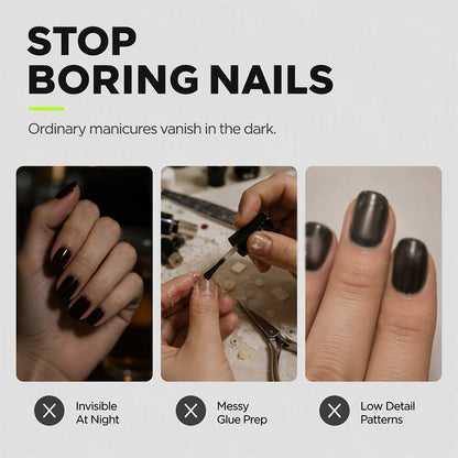 🎃💅 Glow-in-the-Dark Halloween Nail Wraps – Luminous Gel-Style Nail Stickers for Spooky Season