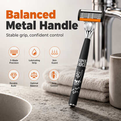 🪒 6-Blade Manual Razor Set – Smooth Shave With a Balanced Metal Handle ✨
