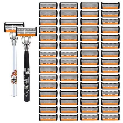 🪒 6-Blade Manual Razor Set – Smooth Shave With a Balanced Metal Handle ✨