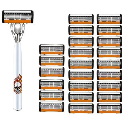 🪒 6-Blade Manual Razor Set – Smooth Shave With a Balanced Metal Handle ✨
