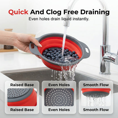 Collapsible Kitchen Colander Space Saving Vegetable Fruit Drain Basket