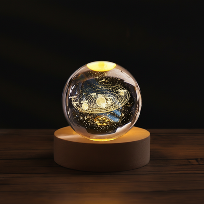 Engraved Crystal Glass Ball Night Light