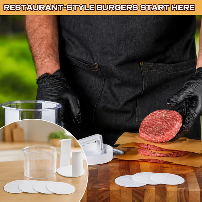 Kitchen Burger Patty Maker with Separator Discs