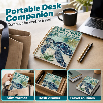 🌊📅 2026–2030 5-Year Monthly Planner – Spiral Ocean-Themed Long-Term Organizer