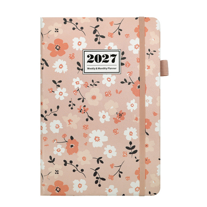 🌸📖 Elegant Floral 2027 Weekly Planner – A5 Organizer with Monthly Index Tabs & 100g Paper