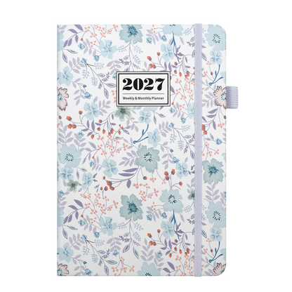 🌸📖 Elegant Floral 2027 Weekly Planner – A5 Organizer with Monthly Index Tabs & 100g Paper