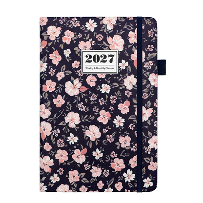 🌸📖 Elegant Floral 2027 Weekly Planner – A5 Organizer with Monthly Index Tabs & 100g Paper