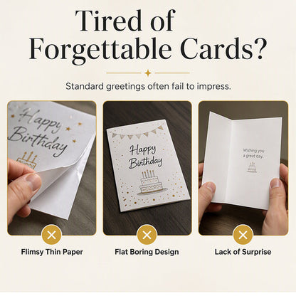 Birthday Cards With Fireworks & Pop Up Cake & Blow-able Music