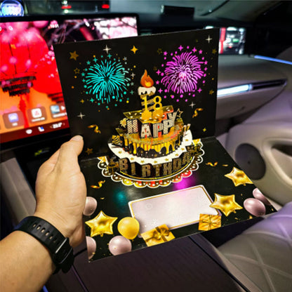 Birthday Cards With Fireworks & Pop Up Cake & Blow-able Music