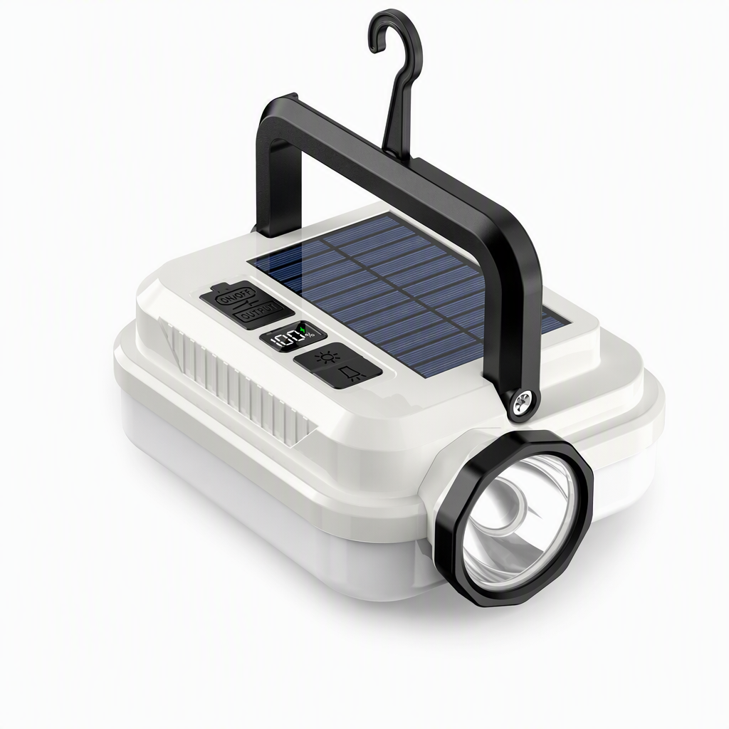 ⏳Time-Limited Special⏰Dual‑Light Solar Camping Lantern‑Multi‑Function Portable Solar Work Light with Power Bank, Hanging Emergency Lamp for Camping Hiking Power‑Outage