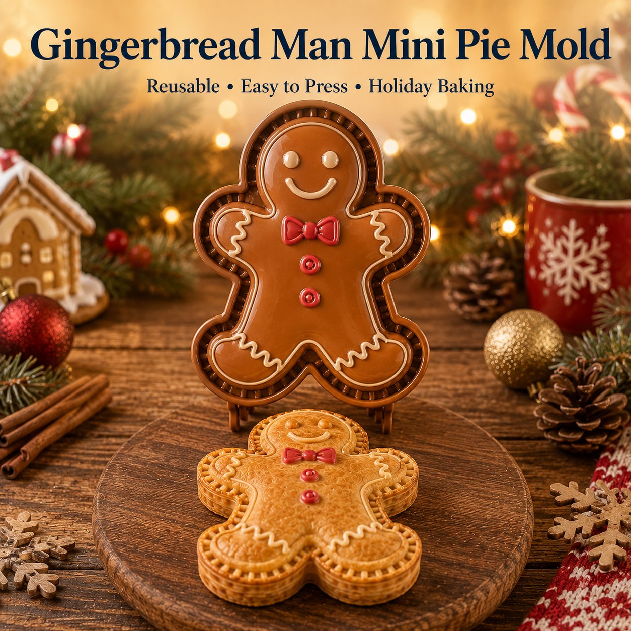 🎄🥧 Christmas Mini Pie Mold – Festive Press Maker for Santa, Gingerbread & Reindeer Pastries