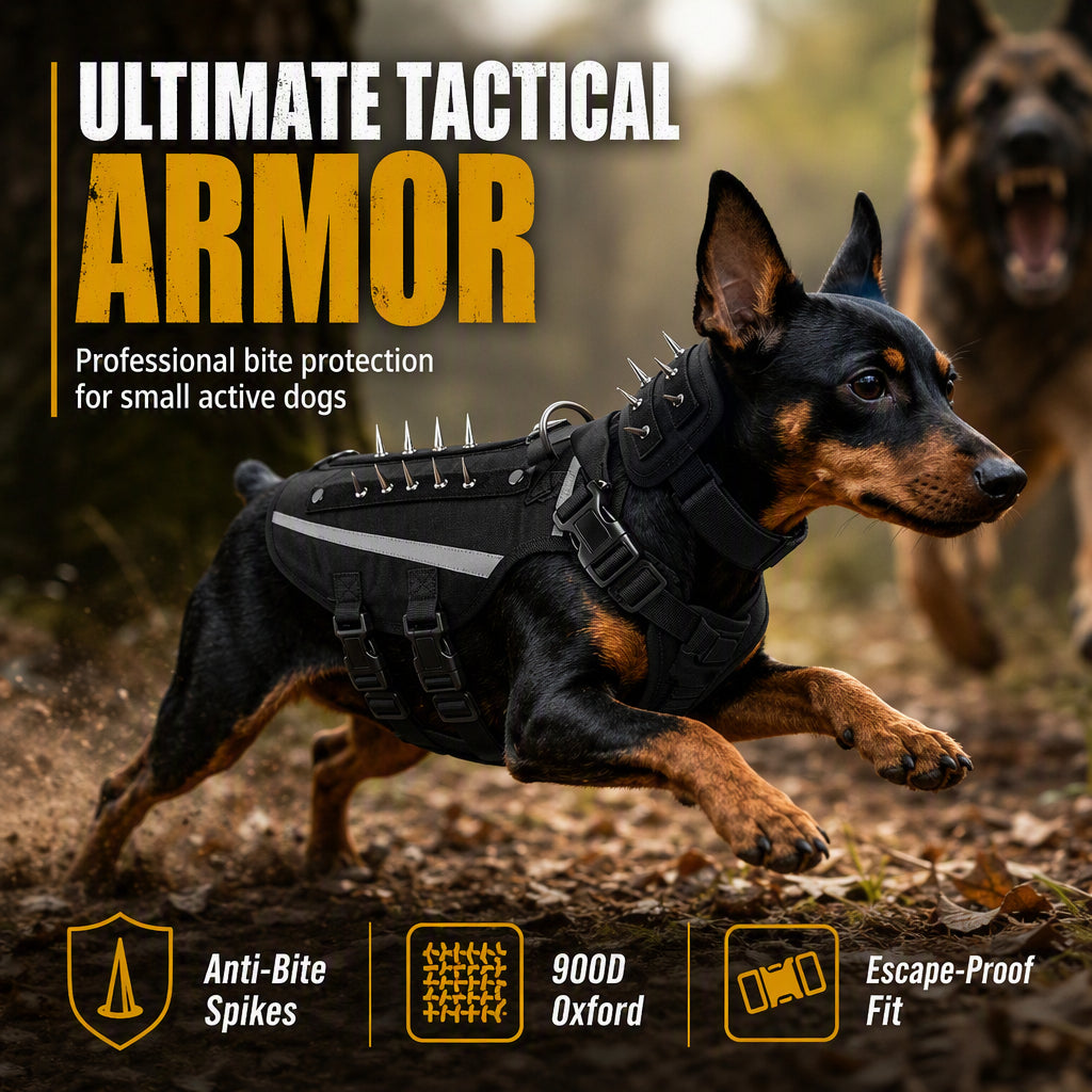 🐕🛡️ Tactical Dog Harness with Protective Spikes – Safety and Style for Your Loyal Companion