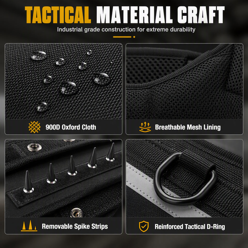 🐕🛡️ Tactical Dog Harness with Protective Spikes – Safety and Style for Your Loyal Companion