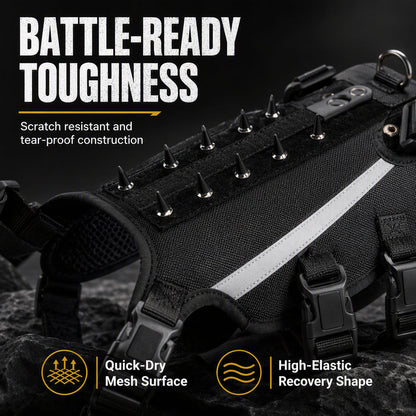 🐕🛡️ Tactical Dog Harness with Protective Spikes – Safety and Style for Your Loyal Companion