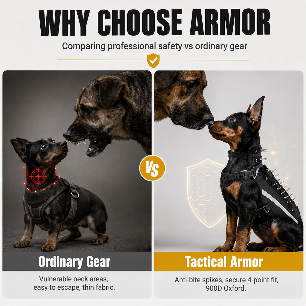 🐕🛡️ Tactical Dog Harness with Protective Spikes – Safety and Style for Your Loyal Companion