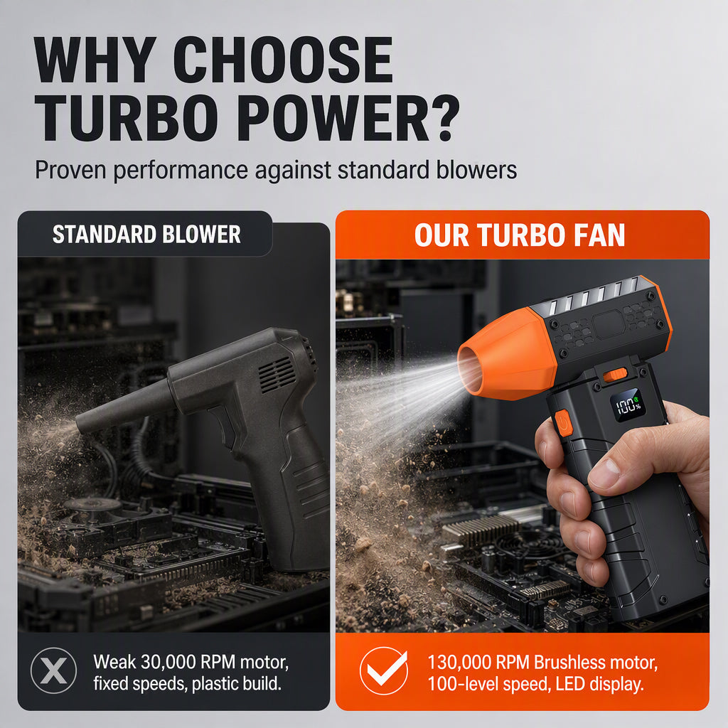 Handheld Mini Turbo Fan with Brushless Motor