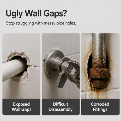 🧲 Magnetic Split Pipe Cover – No-Tool Decorative Ring for Faucets & Pipes ✨