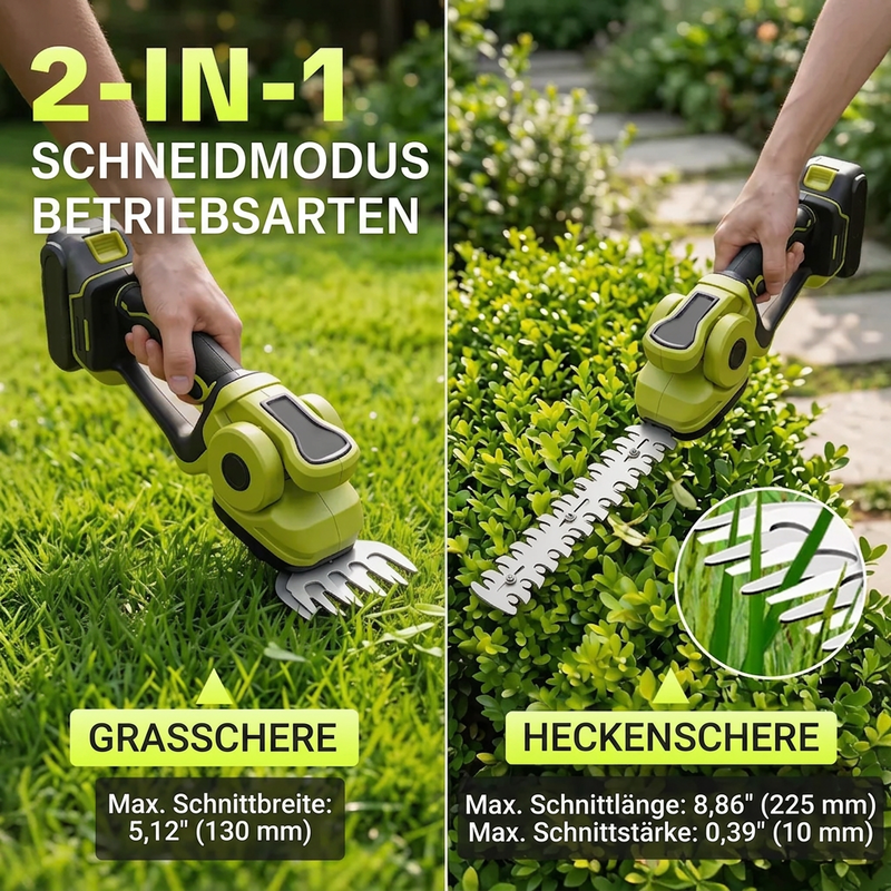 ✂️ LIMITED-TIME 50% OFF 🌳 Cordless Hedge Trimmer & Grass Shear — 2-in-1, 45° Pivoting Head, 0.9kg