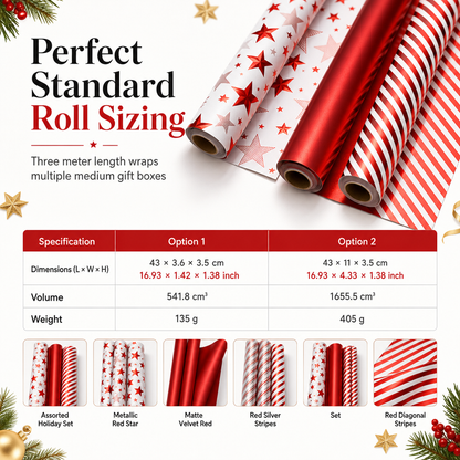 🎁 Make Every Gift Look Extra Special—Christmas Wrapping Paper Roll