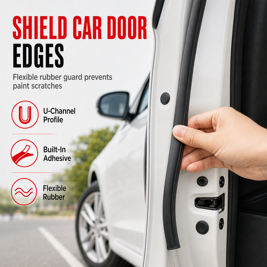 🥳2026 HOT SALE🥳💞50K+ SOLD! 🚗🛡️ Car Door Guard Strip – dual-layer impact shield protects door edges from parking scrapes & wall bumps. Universal fit, installs in minutes – no drills! 🔧✅