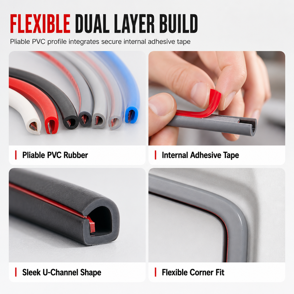🥳2026 HOT SALE🥳💞50K+ SOLD! 🚗🛡️ Car Door Guard Strip – dual-layer impact shield protects door edges from parking scrapes & wall bumps. Universal fit, installs in minutes – no drills! 🔧✅