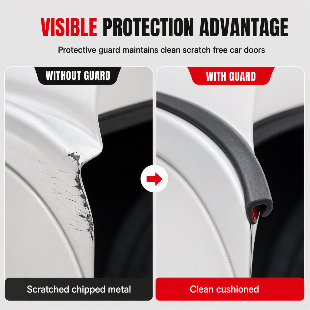 🥳2026 HOT SALE🥳💞50K+ SOLD! 🚗🛡️ Car Door Guard Strip – dual-layer impact shield protects door edges from parking scrapes & wall bumps. Universal fit, installs in minutes – no drills! 🔧✅