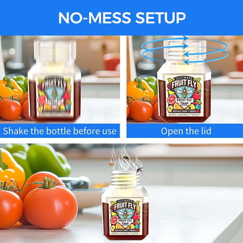 🍎🪰 Fruit Fly Trap Attractant – Easy Indoor Lure for Kitchens & Dining Areas