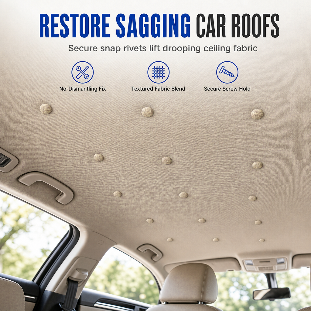 🚗 LIMITED-TIME 50% OFF 🔧 Car Headliner Repair Kit — Fix Sagging Roof Fabric, Snap Buttons & Rivets