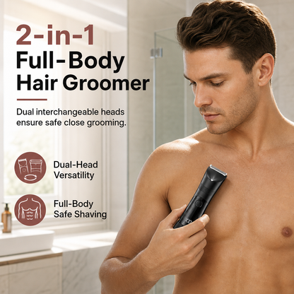 🧔 2-in-1 Men’s Body Hair Groomer – Smooth, Safe & Easy Grooming